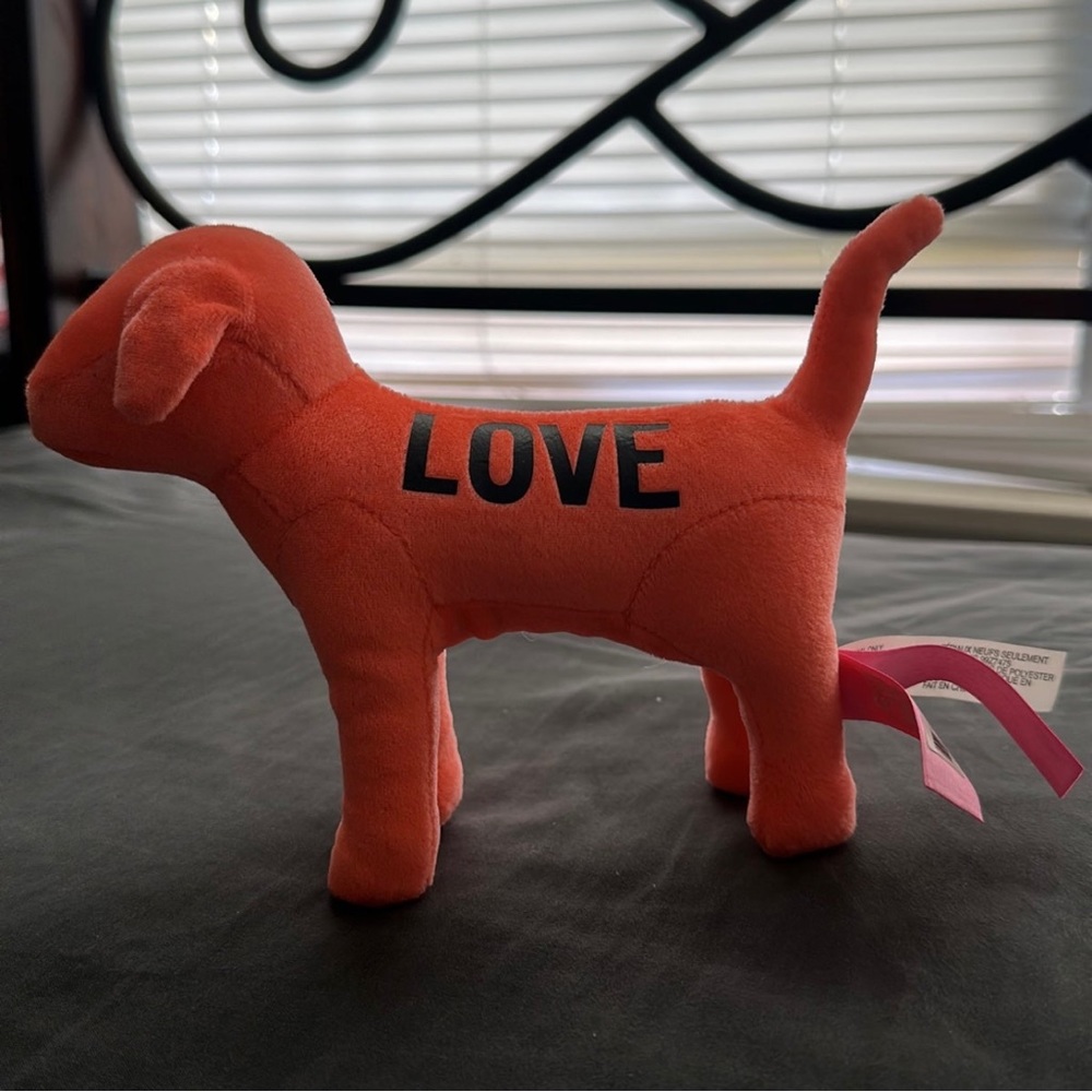 PINK Dog Plush Victorias Secret Orange